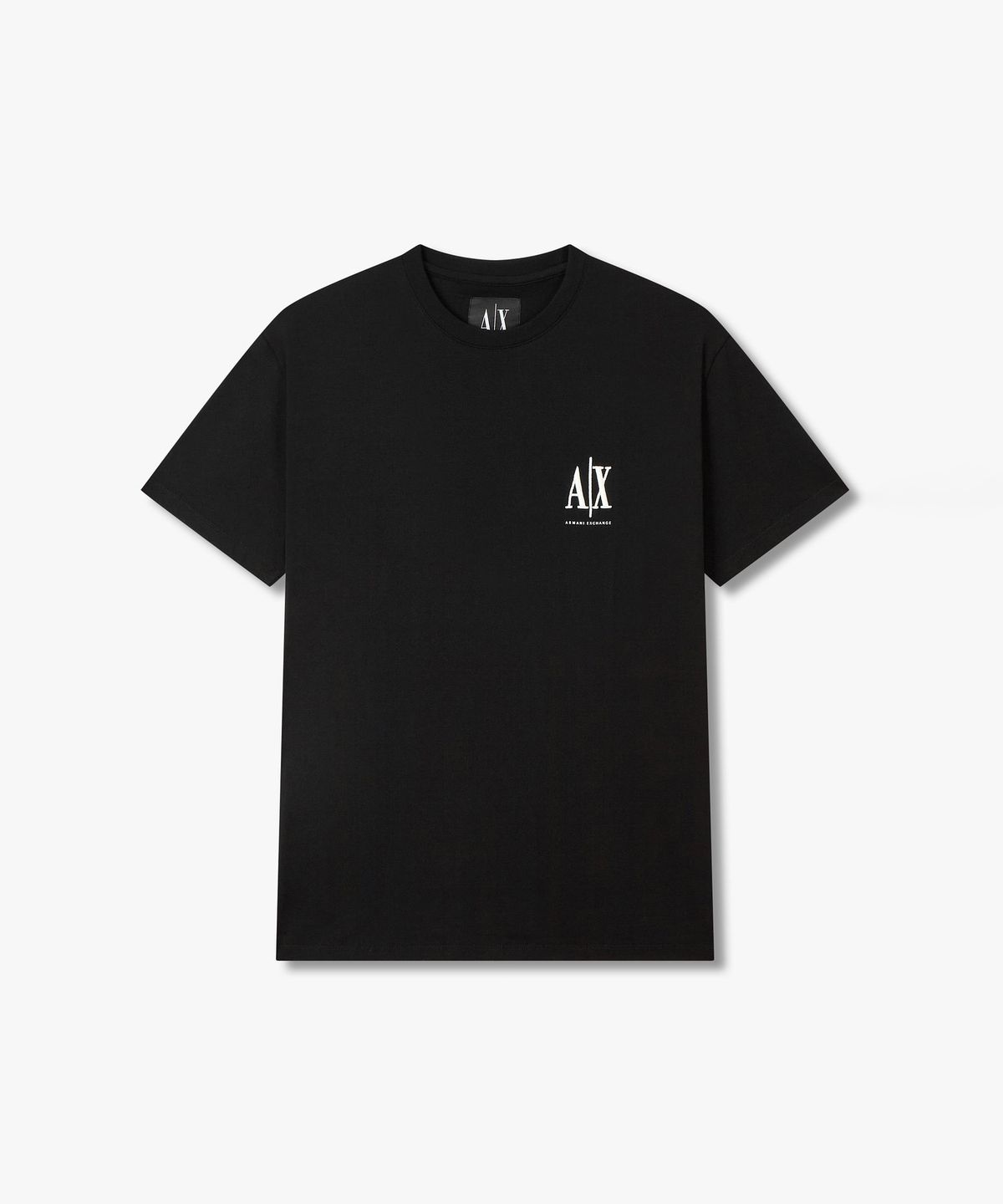 아르마니 익스체인지(ARMANI EXCHANGE) 남성 엠보 로고 자수 티셔츠 _블랙_A416130903