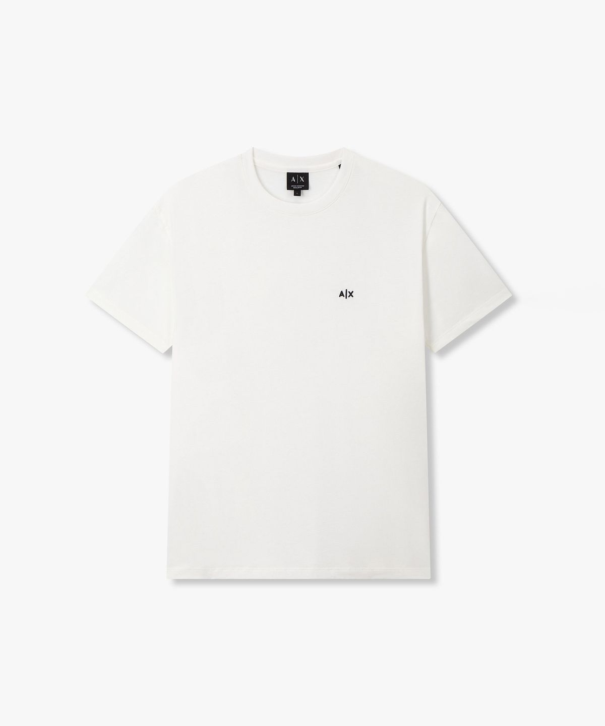 아르마니 익스체인지(ARMANI EXCHANGE) 남성 미니 로고 자수 티셔츠 _오프 화이트_A416130904