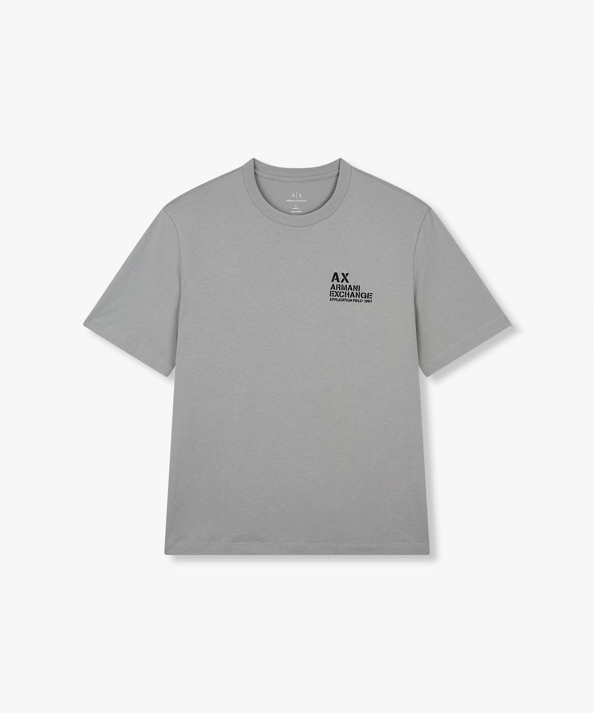 아르마니 익스체인지(ARMANI EXCHANGE) 남성 로고 엠브로이더리 티셔츠 _그레이_A415130039