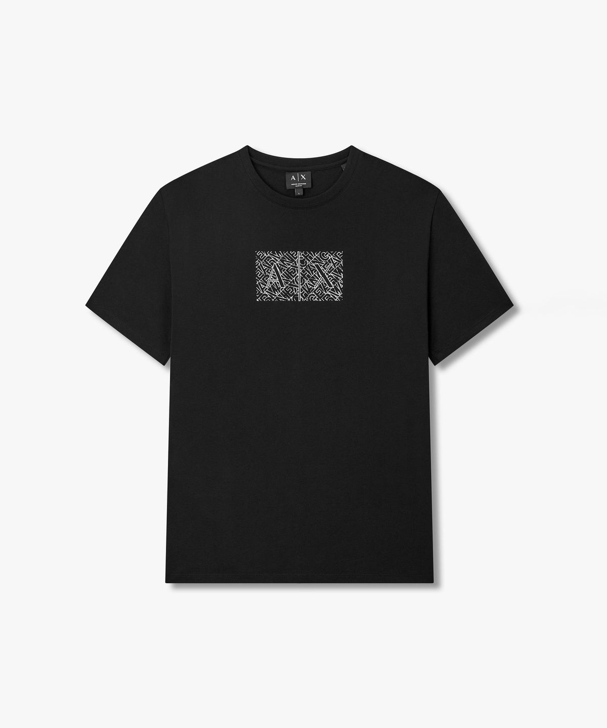 아르마니 익스체인지(ARMANI EXCHANGE) 남성 로고 타이포 그래픽 코튼 티셔츠 _블랙_A416130026