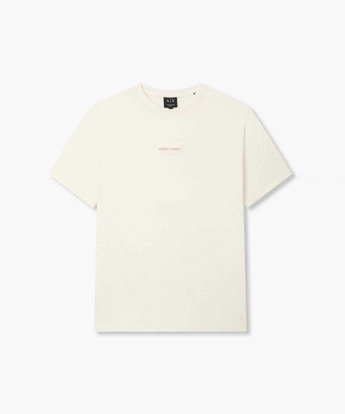아르마니 익스체인지(ARMANI EXCHANGE) 남성 웨빙 로고 패치 크루넥 티셔츠 _크림_A416130010