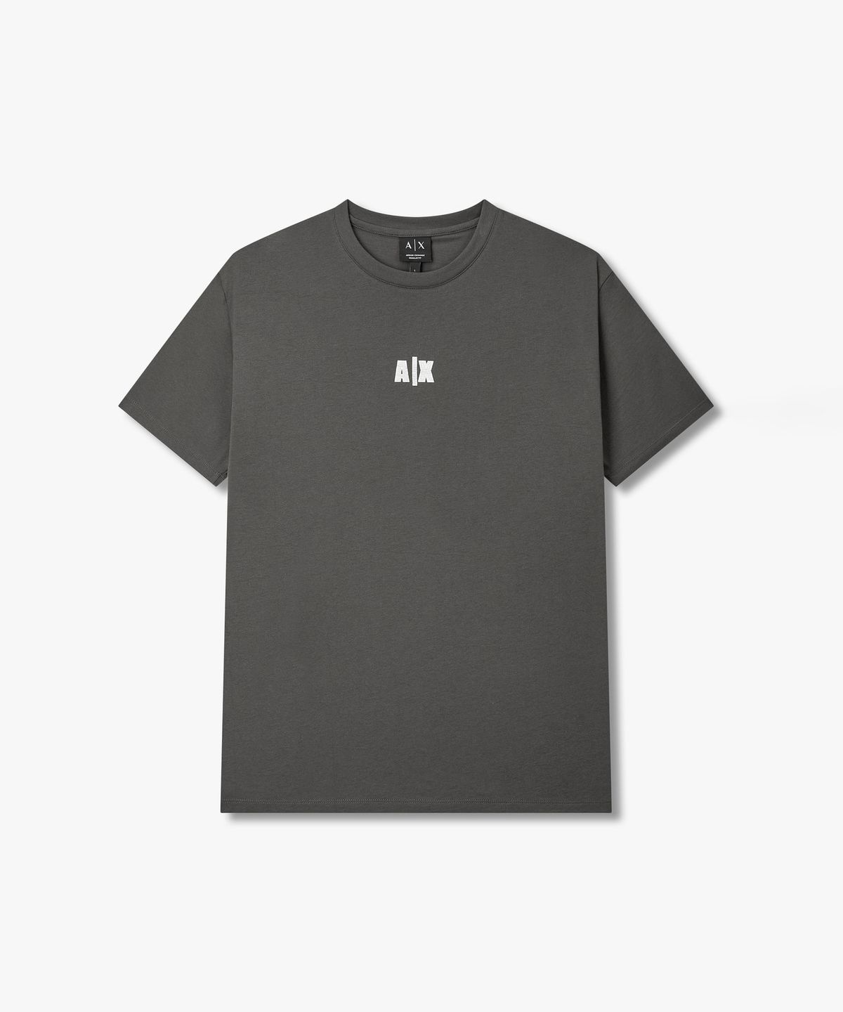 아르마니 익스체인지(ARMANI EXCHANGE) 남성 스티치 로고 패치 코튼 티셔츠 _다크 그레이_A416130017