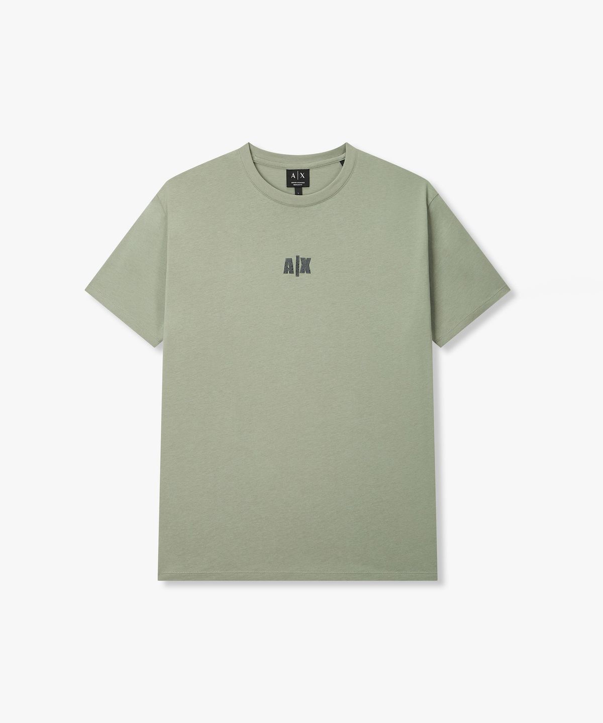 아르마니 익스체인지(ARMANI EXCHANGE) 남성 스티치 로고 패치 코튼 티셔츠 _그린_A416130016