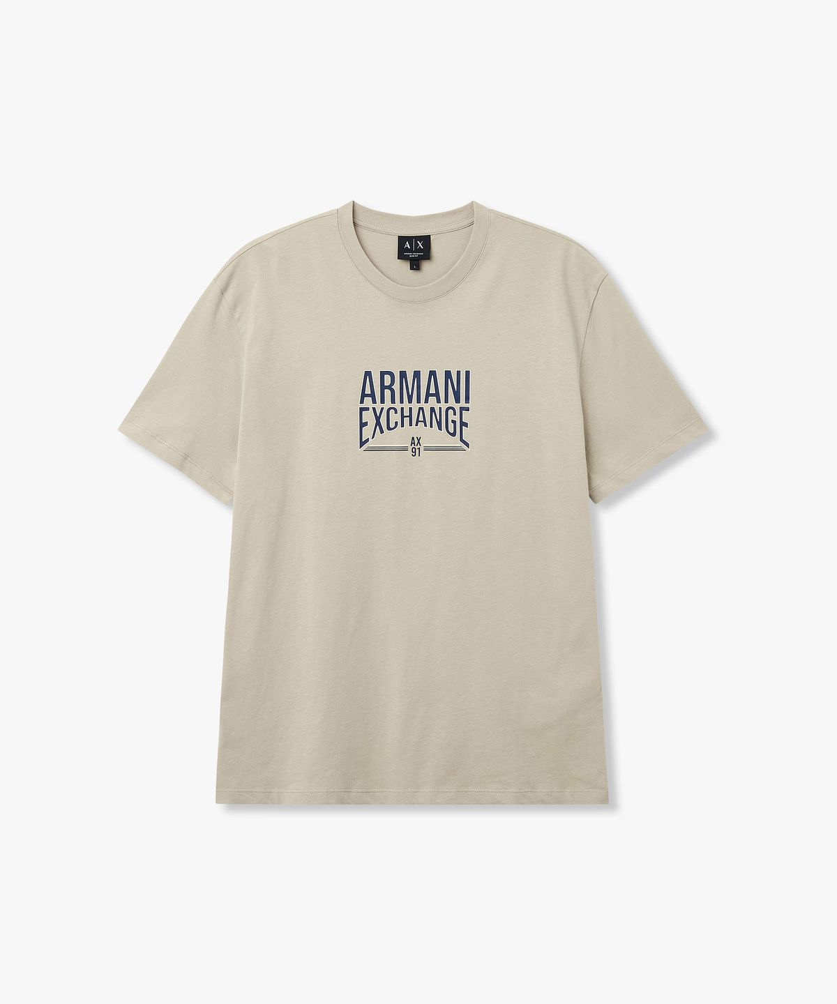 아르마니 익스체인지(ARMANI EXCHANGE) 남성 아치 로고 프린트 티셔츠 _카키 베이지_A416130034