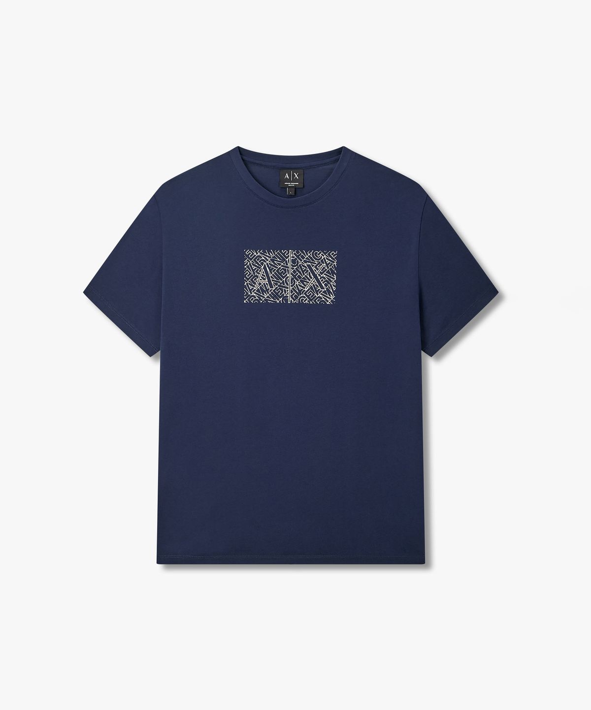 아르마니 익스체인지(ARMANI EXCHANGE) 남성 아웃라인 로고 티셔츠 _블루_A416130025