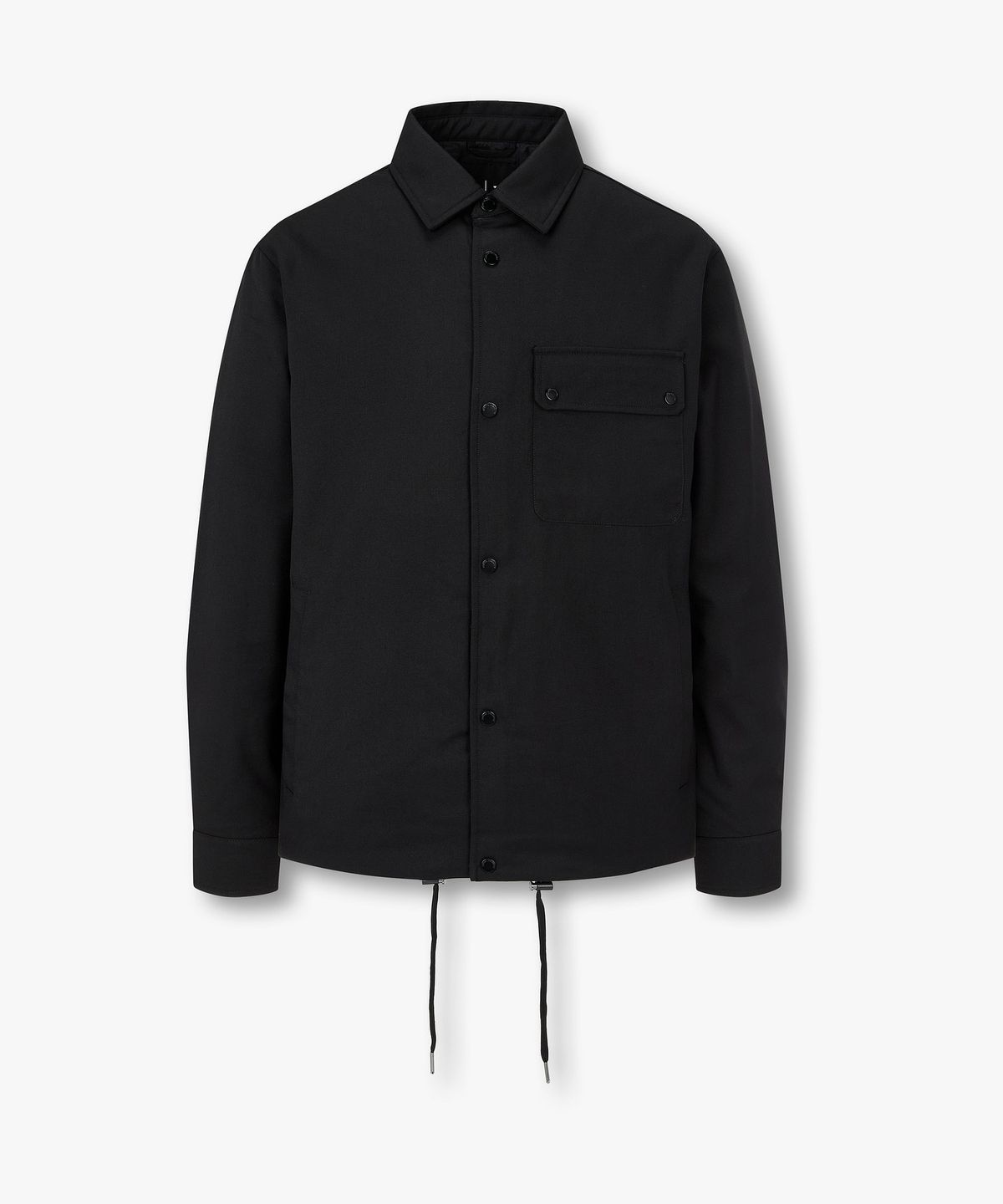 아르마니 익스체인지(ARMANI EXCHANGE) 남성 드로스트링 헴 셔츠 자켓 _블랙_A416110007