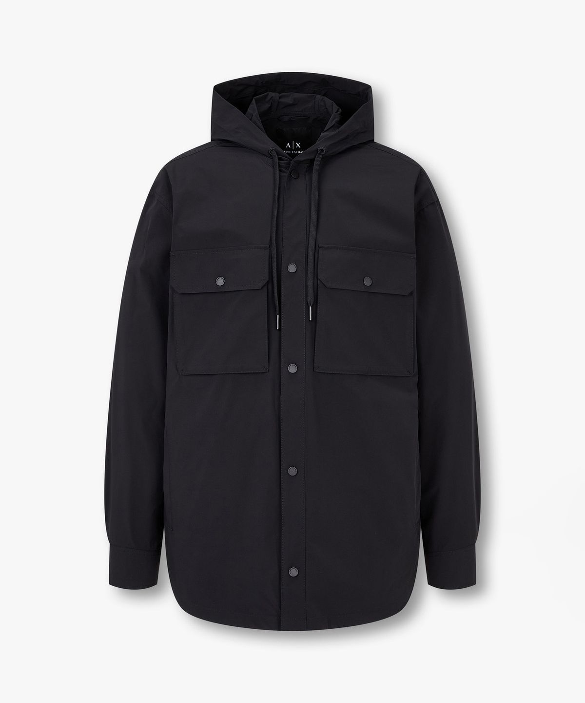 아르마니 익스체인지(ARMANI EXCHANGE) 남성 스트링 후드 플랩 포켓 자켓 _블랙_A415110014
