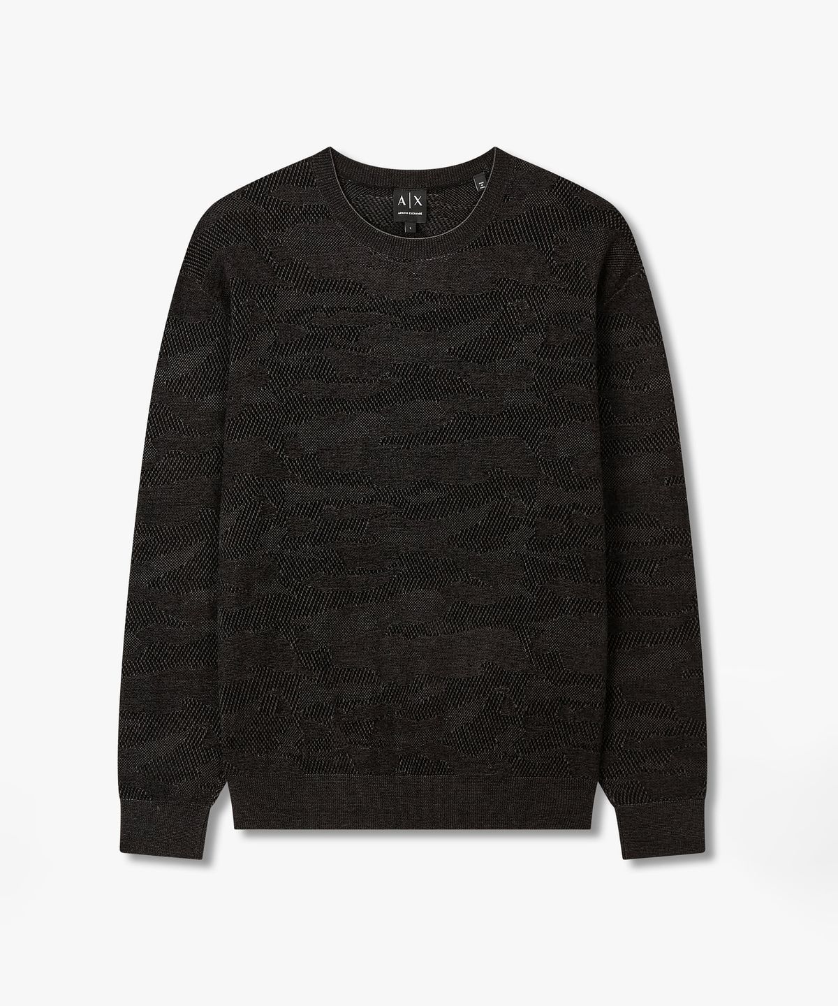 아르마니 익스체인지(ARMANI EXCHANGE) 남성 코튼 블렌드 니트 풀오버 _블랙_A416132007