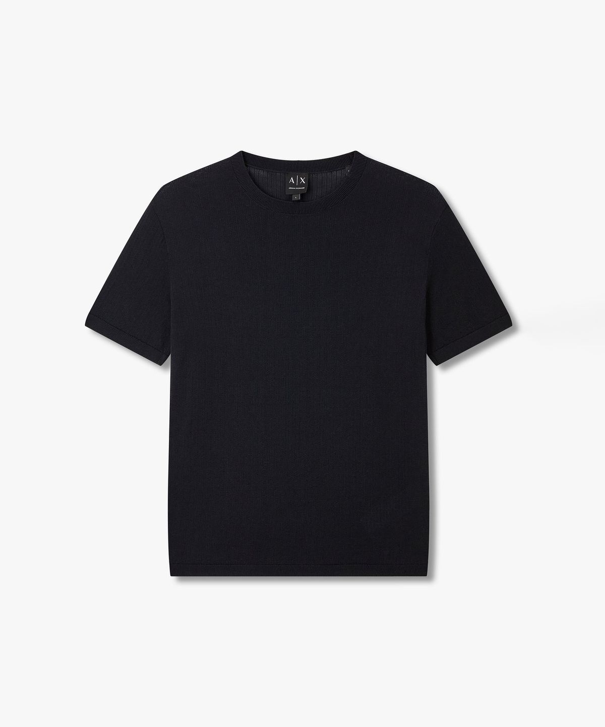 아르마니 익스체인지(ARMANI EXCHANGE) 남성 숏 슬리브 크루넥 코튼 니트 _네이비_A416132010
