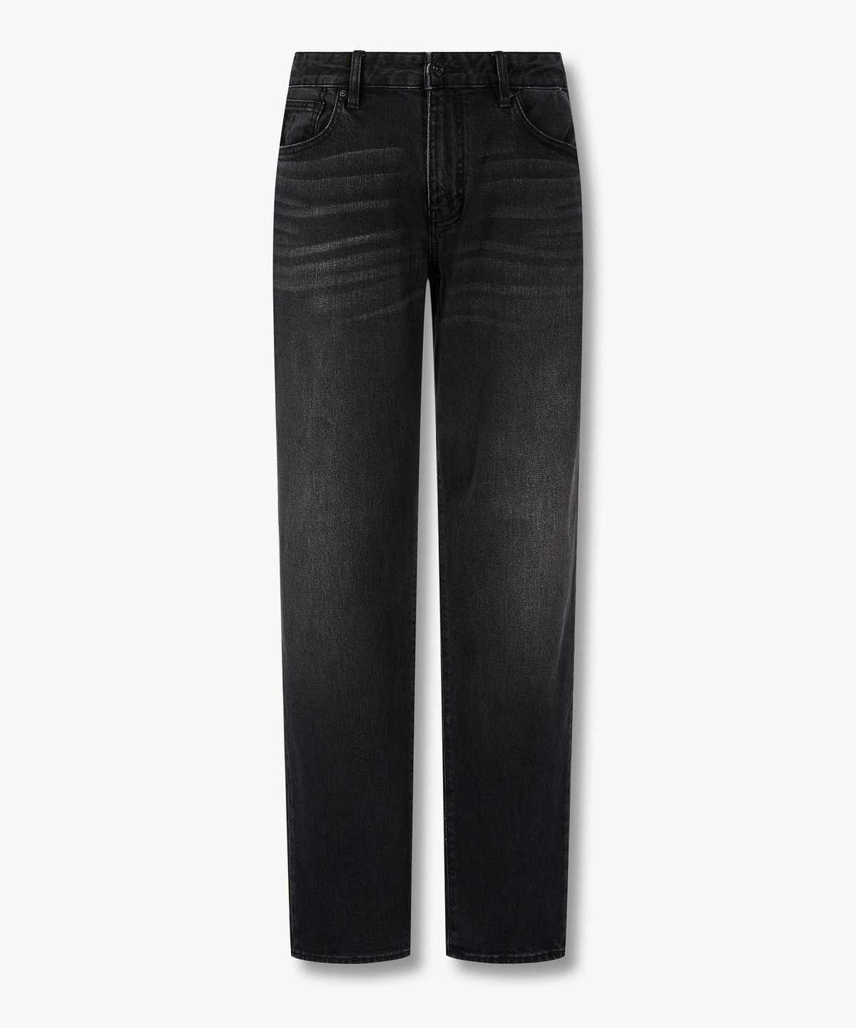 아르마니 익스체인지(ARMANI EXCHANGE) 남성 로고 패치 컴포트 슬림 진 _블랙_A416140001