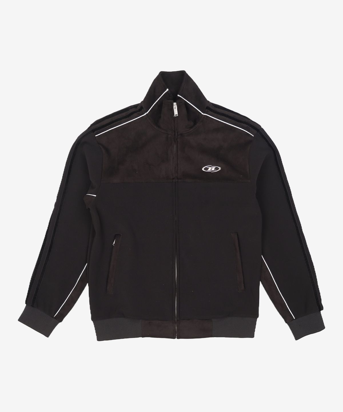 본투윈(BORN TO WIN) SUEDE SILVER LINE JERSEY JACKET [BLACK] M