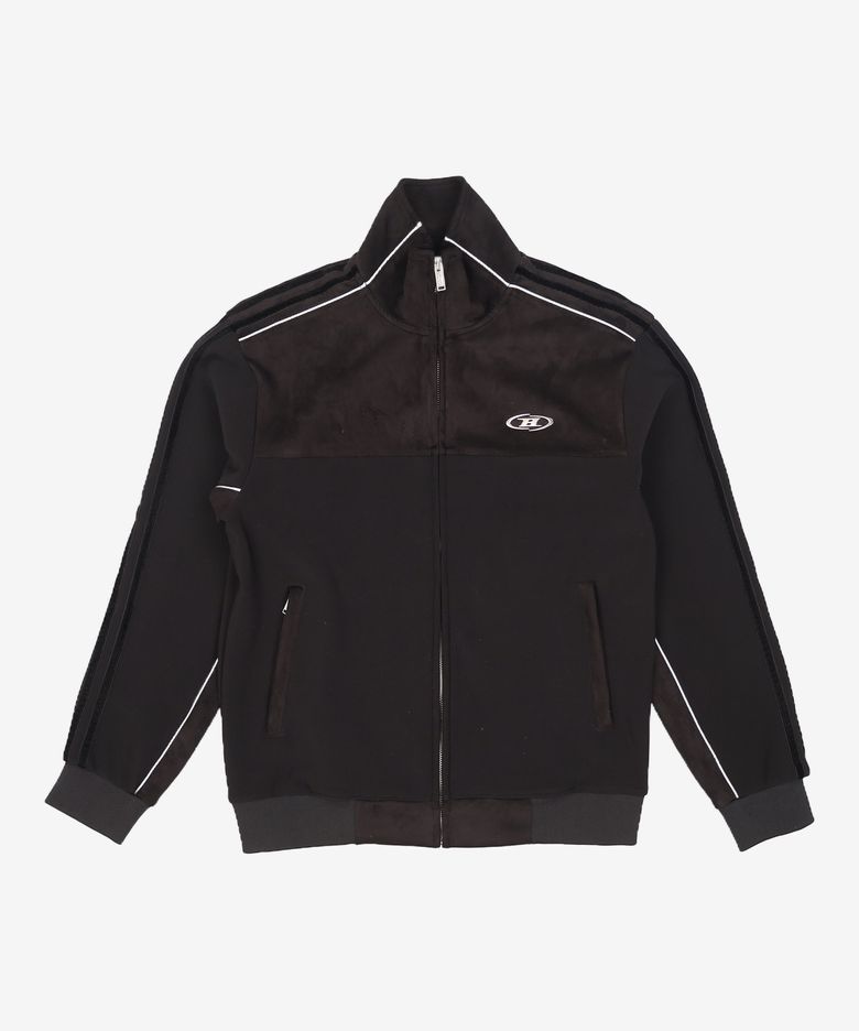 SUEDE SILVER LINE JERSEY JACKET [BLACK] M