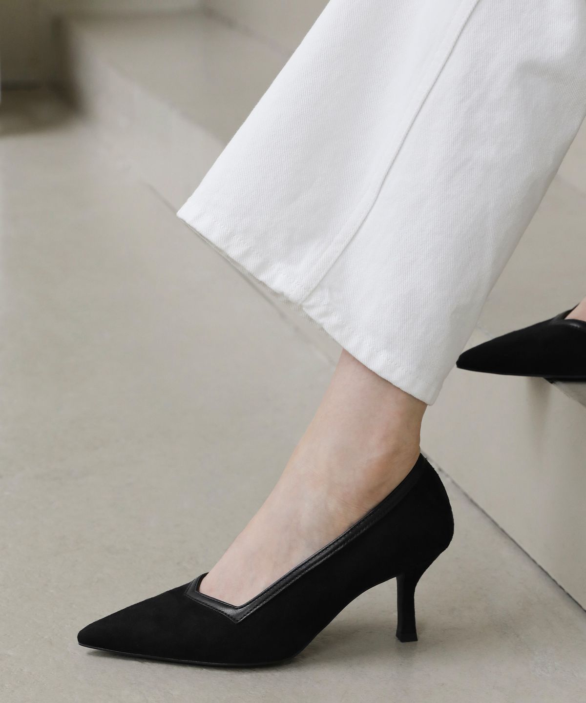 사뿐(SAPPUN) 레오나 스웨이드 펌프스힐 (5/7cm)