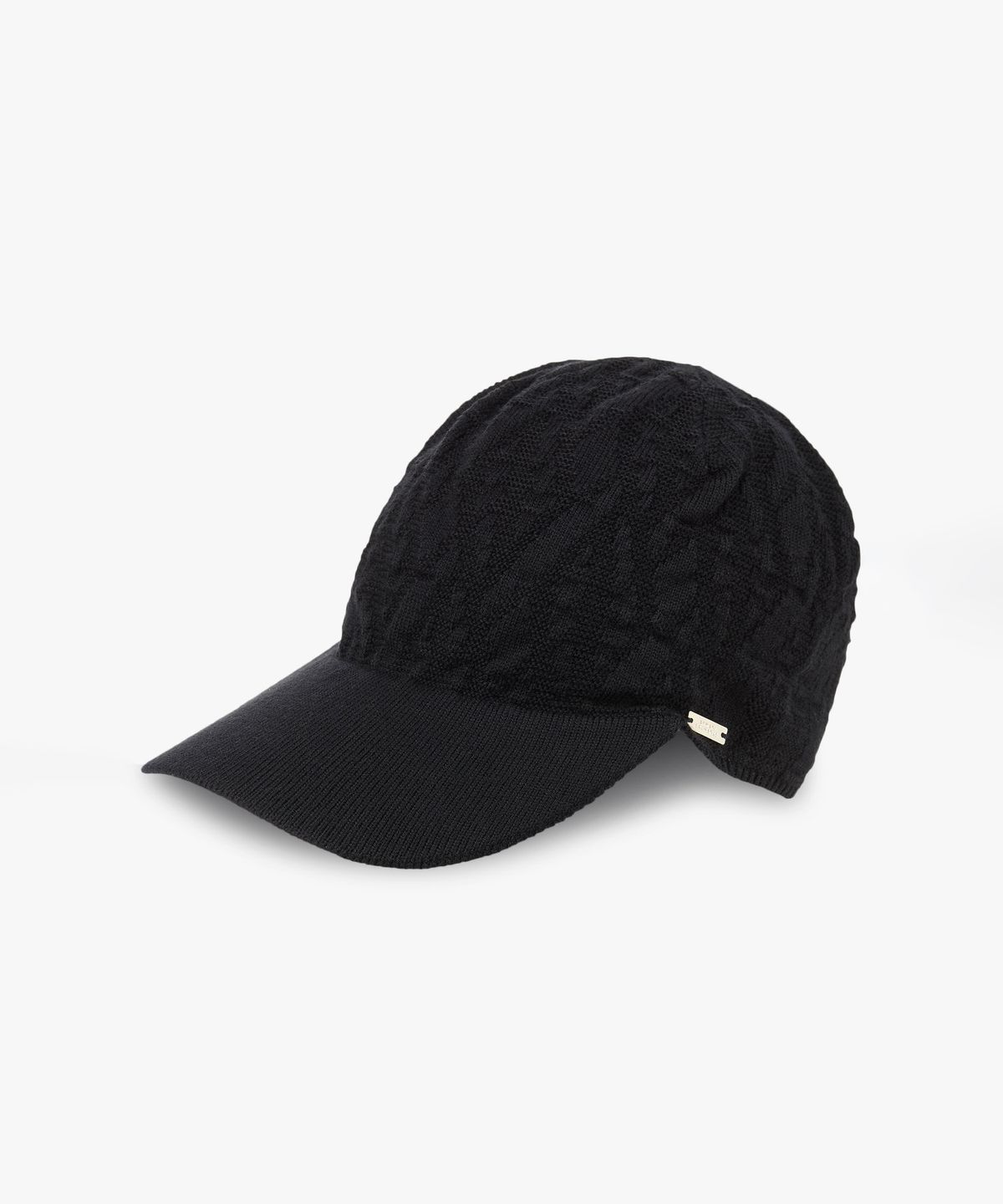 아르마니 익스체인지(ARMANI EXCHANGE) 여성 로고 자카드 니트 볼 캡 _블랙_A425372501