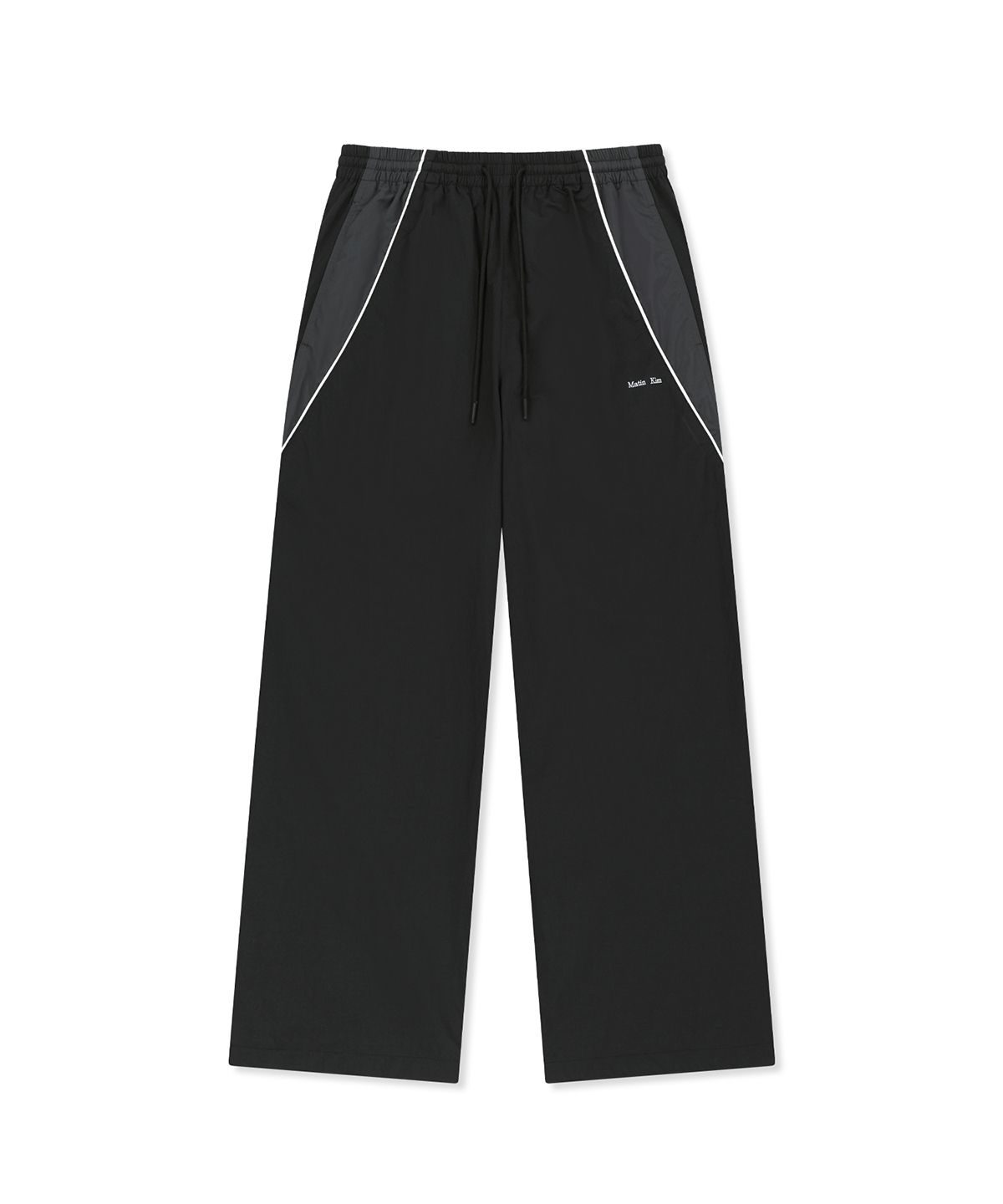 마뗑킴(MATIN KIM) TONAL CONTRAST TRACK PANTS IN BLACK