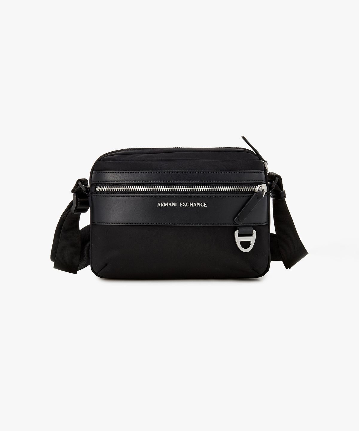 아르마니 익스체인지(ARMANI EXCHANGE) 남성 메탈 로고 나일론 크로스바디백 _블랙_A416170002