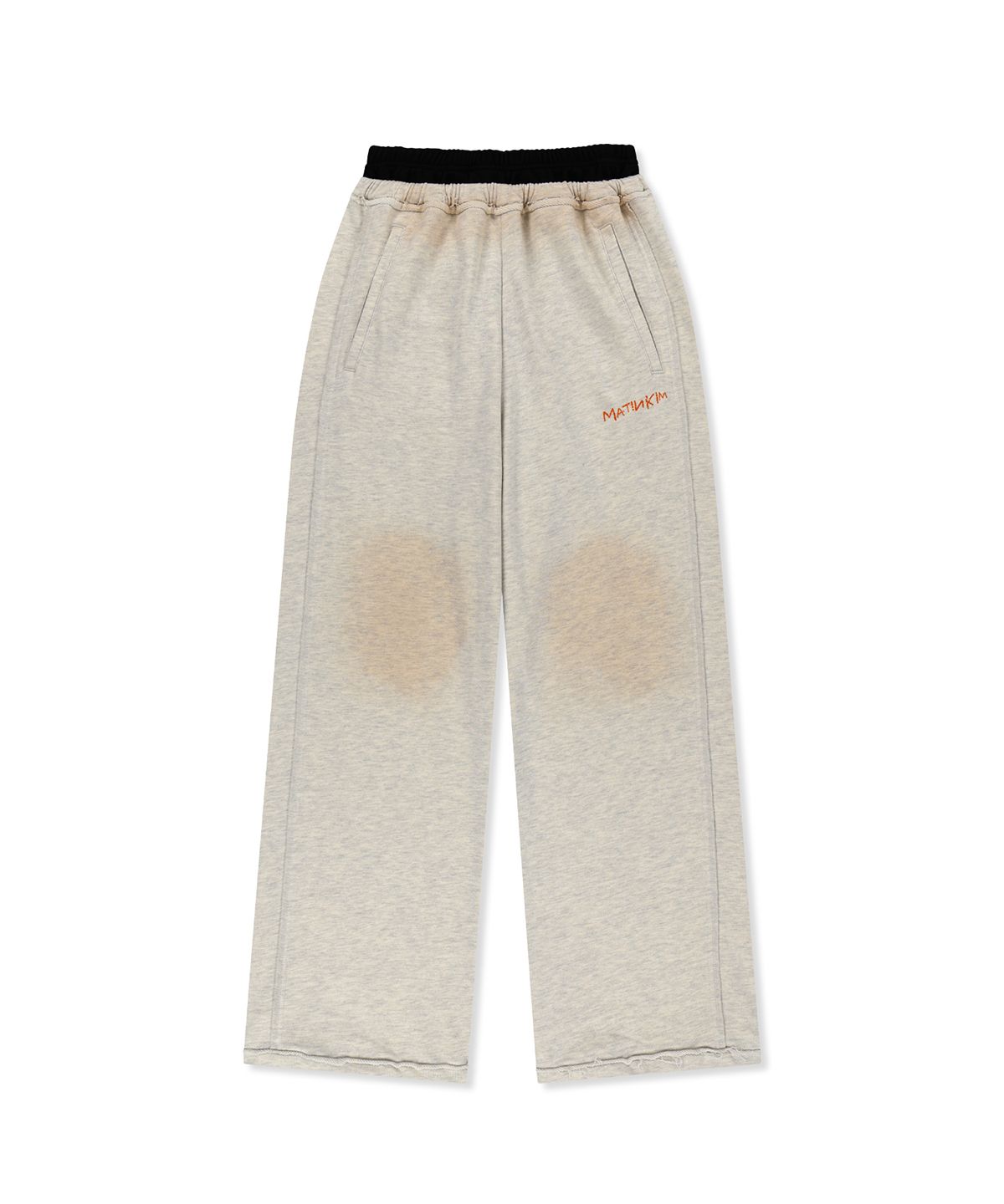 마뗑킴(MATIN KIM) VINTAGE WASHED COLOR CONTRAST SWEATPANTS IN LIGHT BEIGE