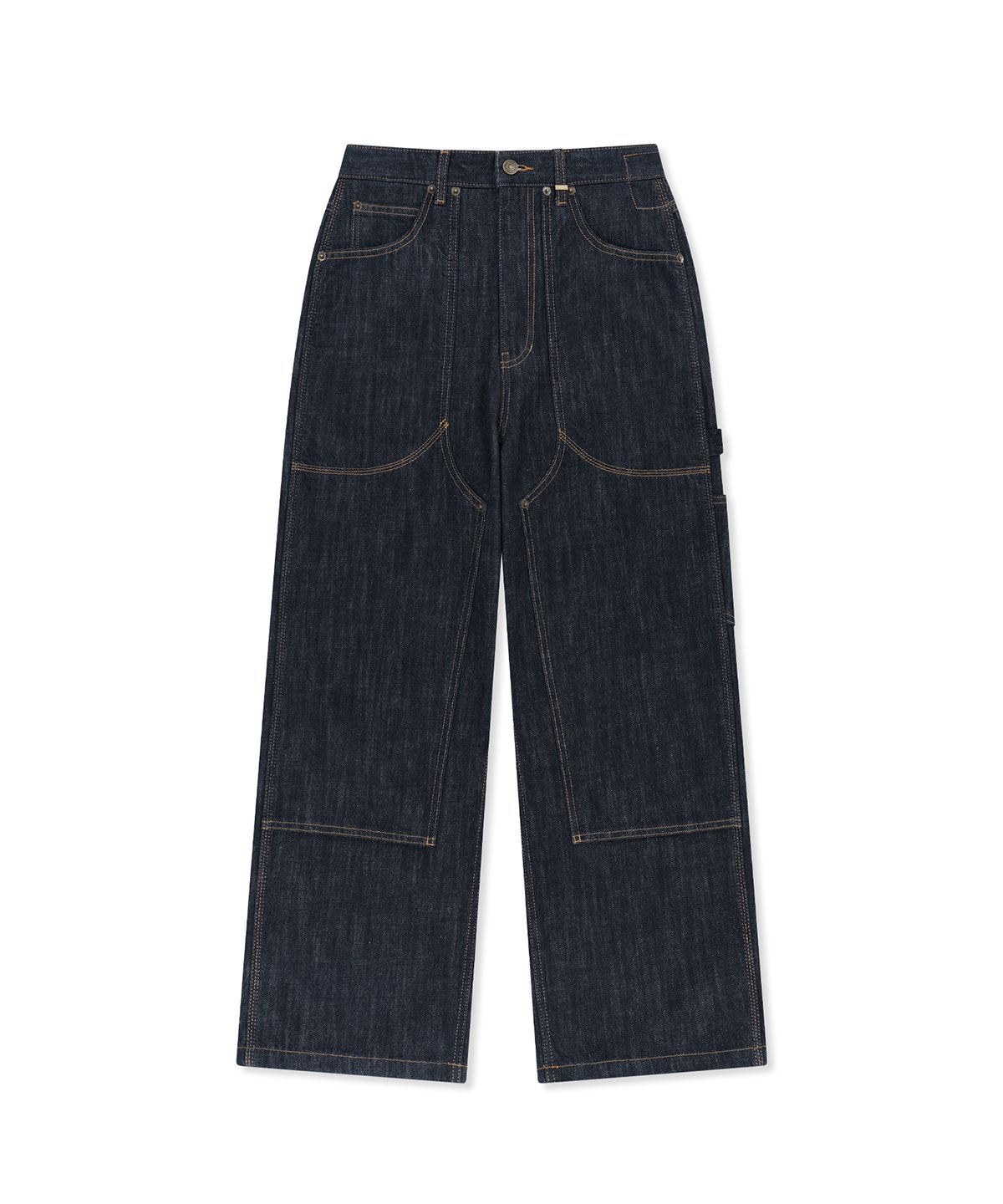 마뗑킴(MATIN KIM) PANEL STITCH DENIM PANTS IN DARK NAVY
