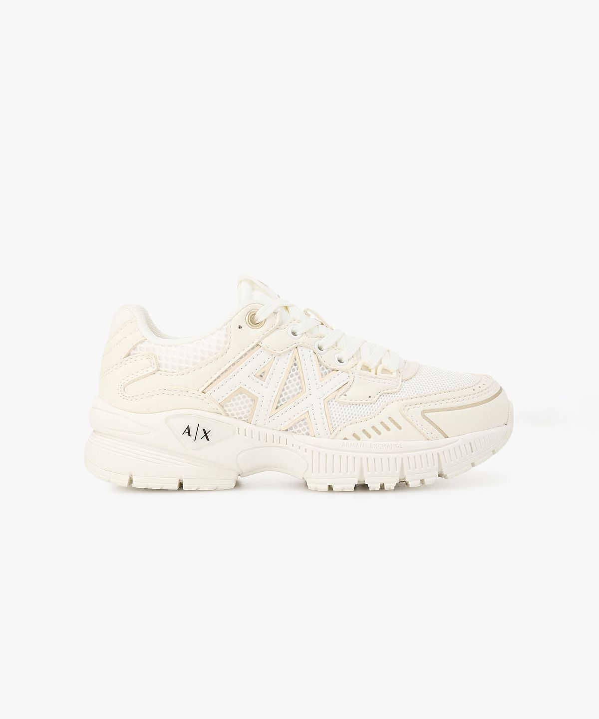 아르마니 익스체인지(ARMANI EXCHANGE) 여성 메쉬 패널 청키 스니커즈 _오프 화이트_A426175502