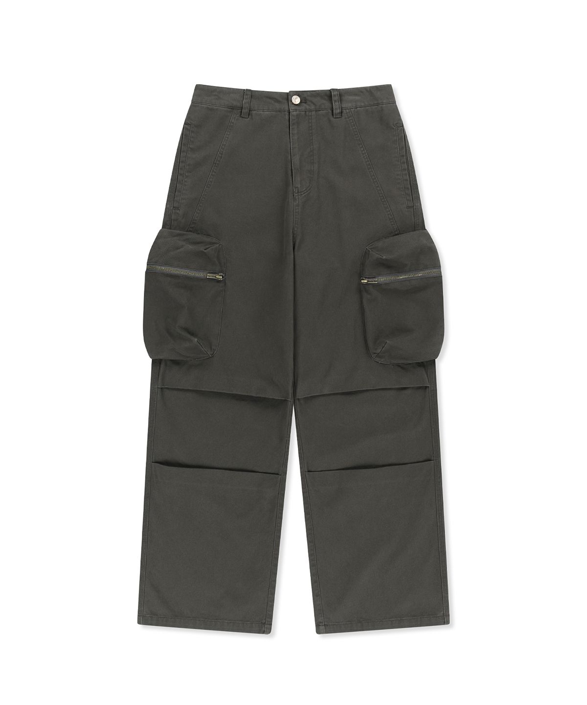 마뗑킴(MATIN KIM) VOLUME TUCK CARGO PANTS IN CHARCOAL