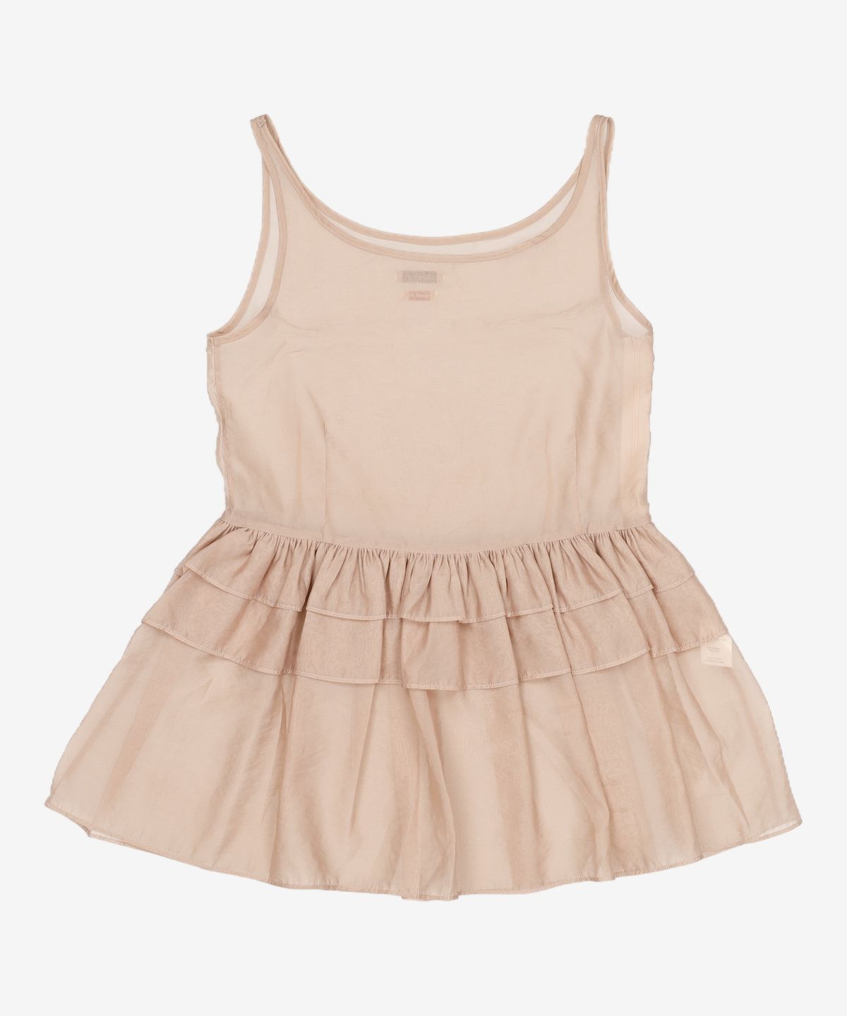 오헤시오(OHESHIO) SHEER LAYERED MINI DRESS, PEACH XS