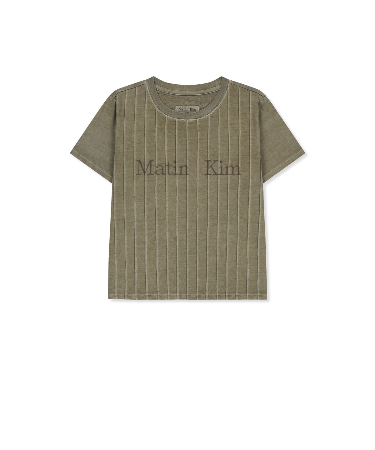 마뗑킴(MATIN KIM) WASHED LOGO FULL PINTUCK TOP IN BEIGE