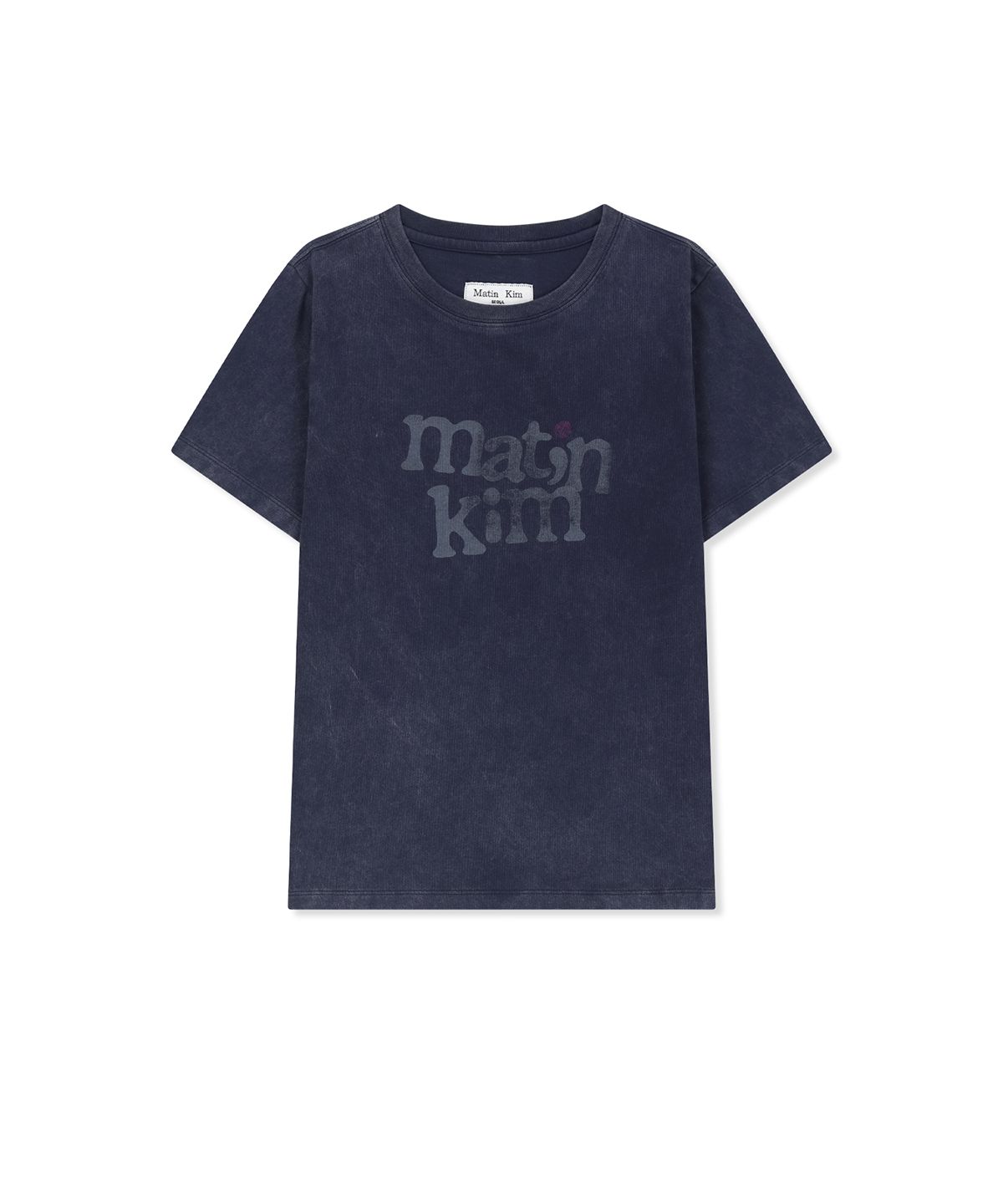 마뗑킴(MATIN KIM) ROUND LOGO GRAFFITI SLIM TOP IN NAVY