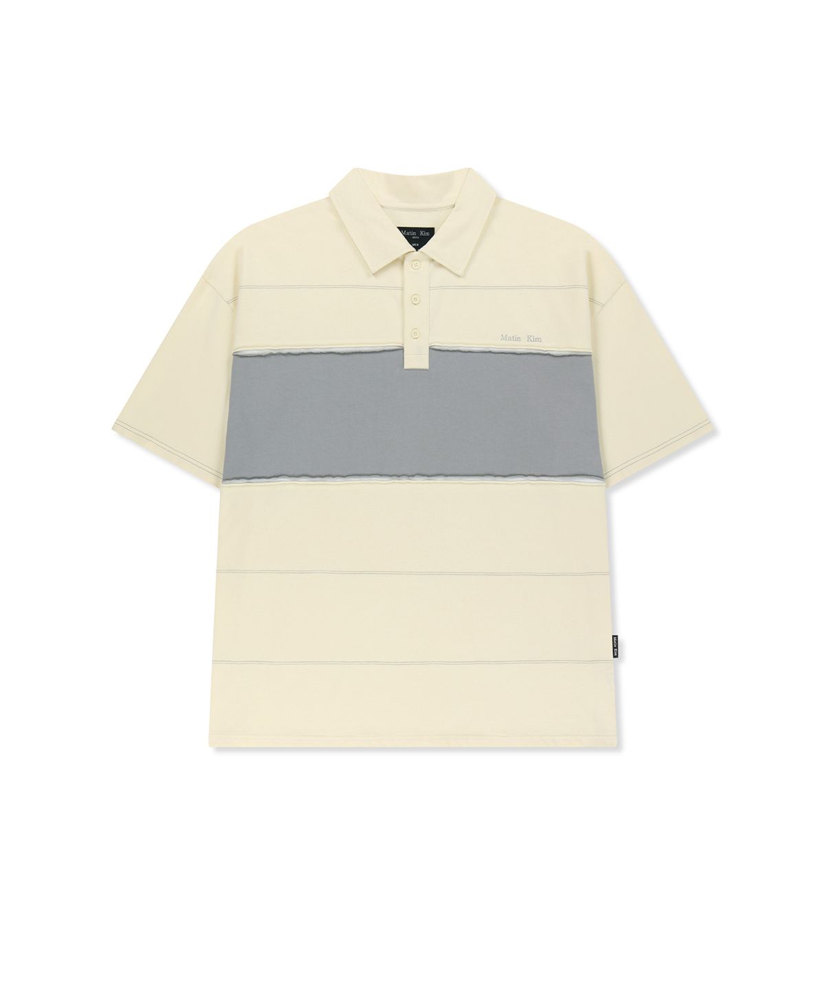 마뗑킴(MATIN KIM) CUT OUT BLOCK COLLAR TOP FOR MEN IN IVORY