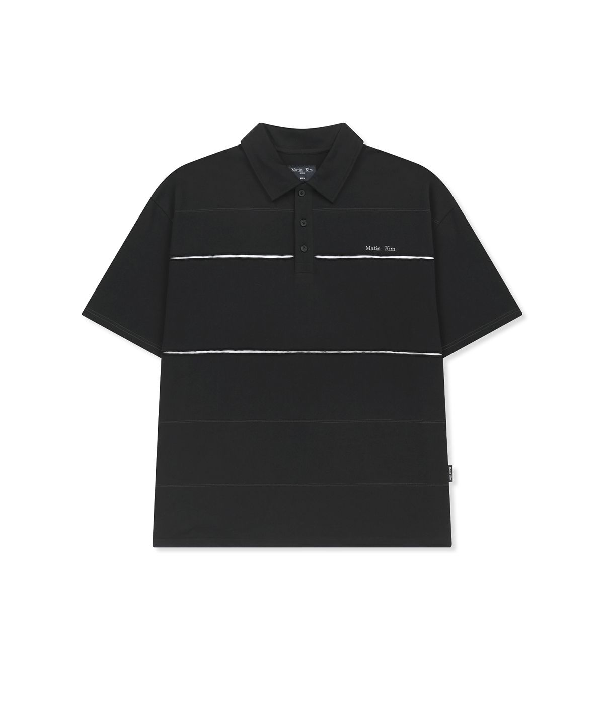 마뗑킴(MATIN KIM) CUT OUT BLOCK COLLAR TOP FOR MEN IN BLACK