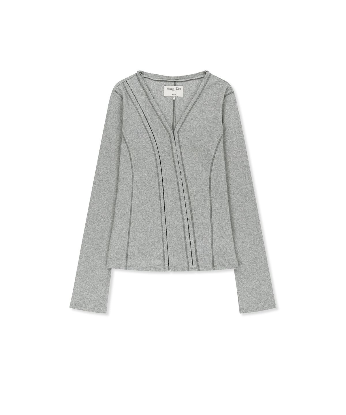 마뗑킴(MATIN KIM) MULTI STYLING HOOK DETAIL SLIM TOP IN GREY
