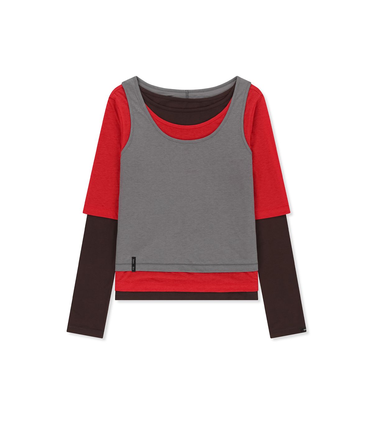 마뗑킴(MATIN KIM) TRIPLE LAYERED MULTI WAY TOP IN RED