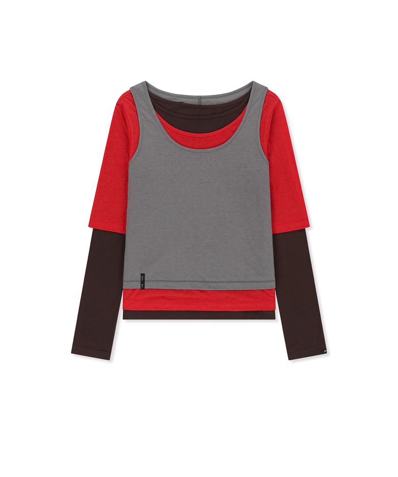 TRIPLE LAYERED MULTI WAY TOP IN RED