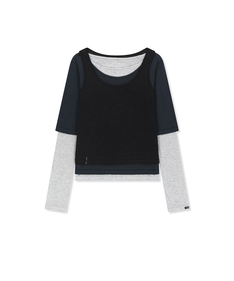 TRIPLE LAYERED MULTI WAY TOP IN NAVY