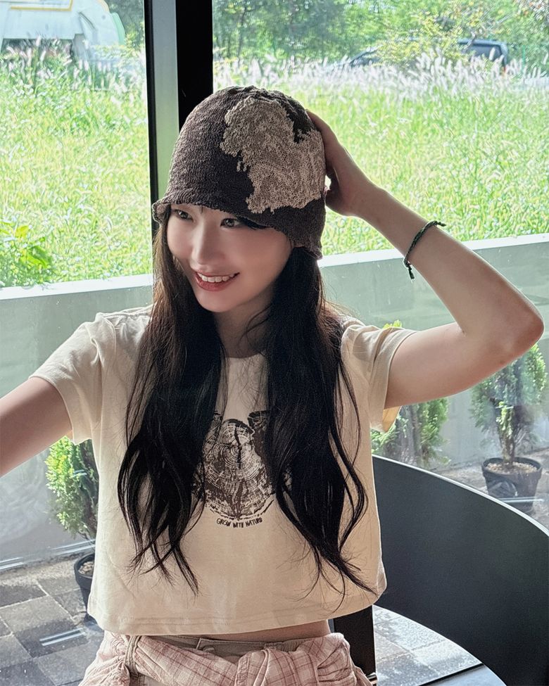 자카드 하트 비니 (모카브라운)