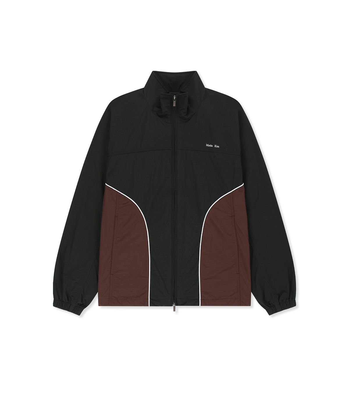마뗑킴(MATIN KIM) CONTRAST TRIM TRACK ZIP UP IN BLACK