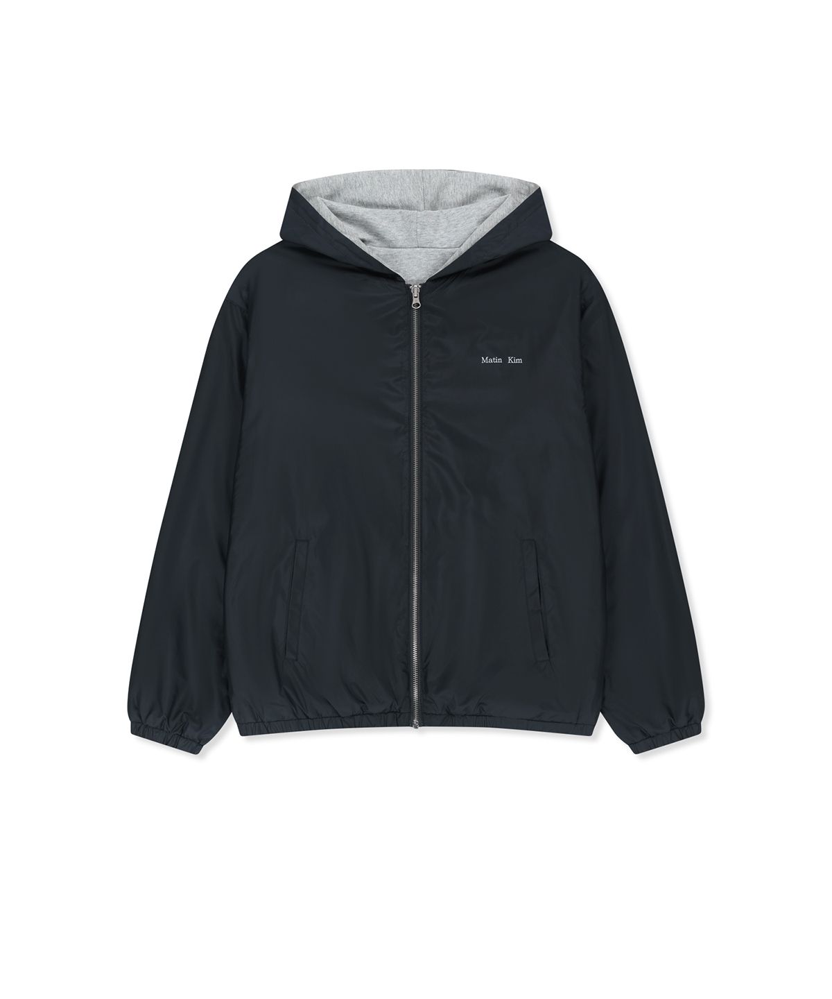 마뗑킴(MATIN KIM) DOUBLE FACE HOODY ZIP UP IN NAVY