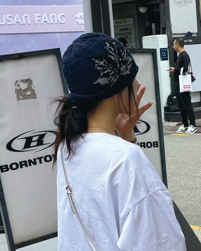 자카드 메이플 비니 (네이비)