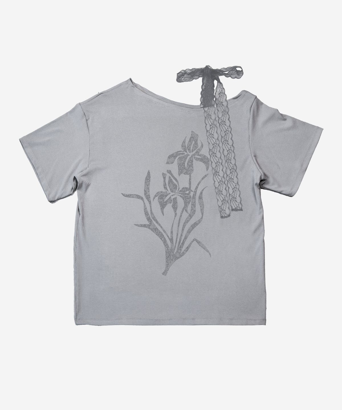 달링유어배드(DARLING, YOU'RE BAD) Iris Lace Ribbon Tee #Gray(灰)