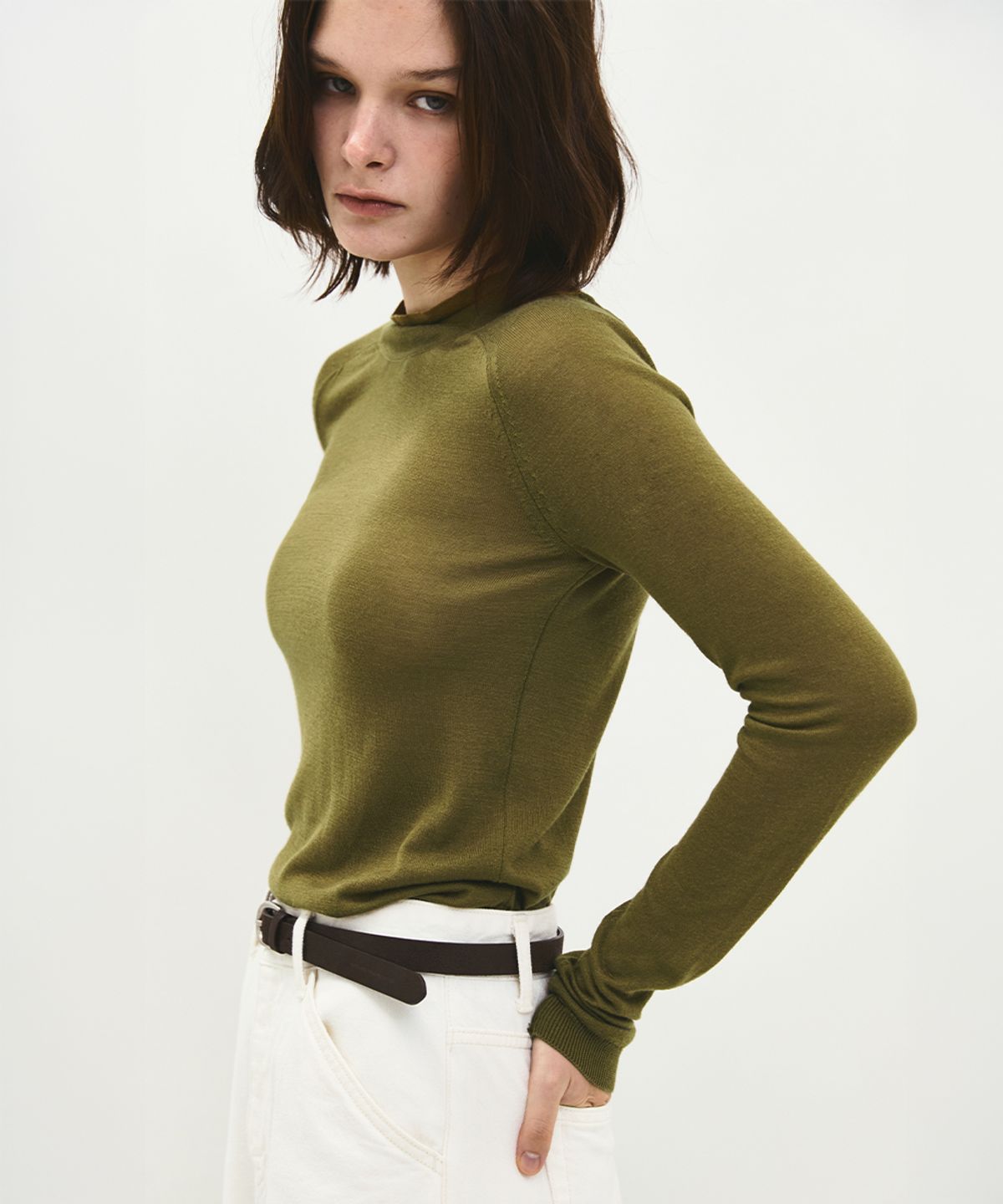 러프사이드 화이트라벨(ROUGH SIDE WHITE LABEL) Breezy Knit Kiwi
