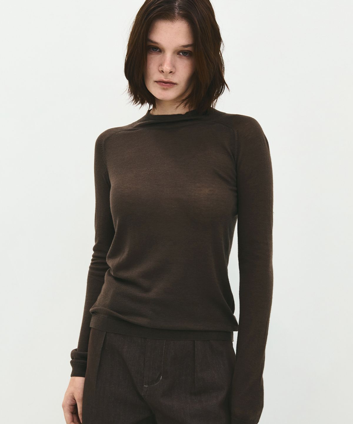 러프사이드 화이트라벨(ROUGH SIDE WHITE LABEL) Breezy Knit Brown