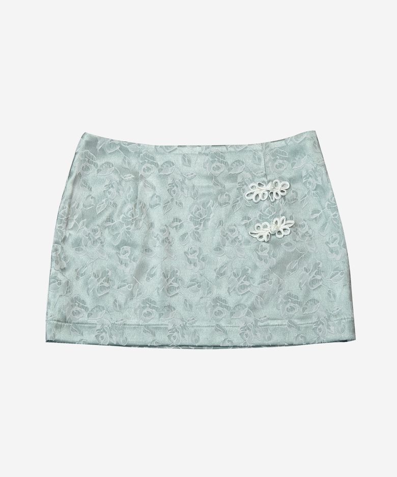 Knotted Satin Mini Skirt #Ook(玉)