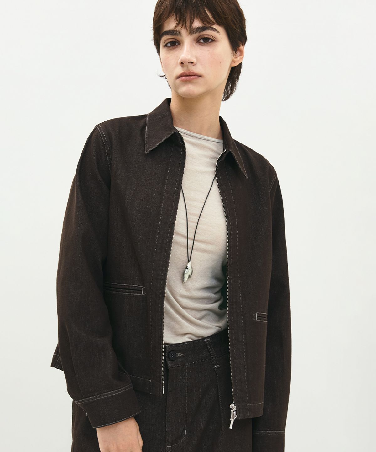 러프사이드 화이트라벨(ROUGH SIDE WHITE LABEL) Tacit Jacket Brown
