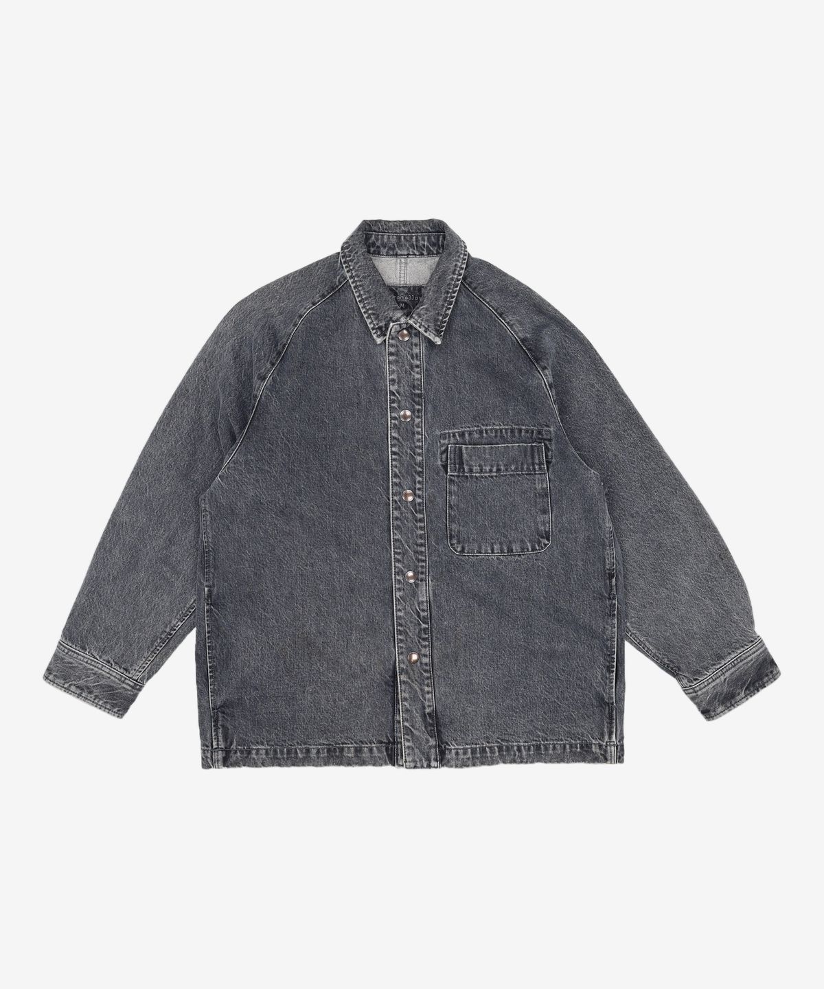 커스텀멜로우(CUSTOMELLOW) raglan sleeve denim overshirt_CWSAM22153GYX M