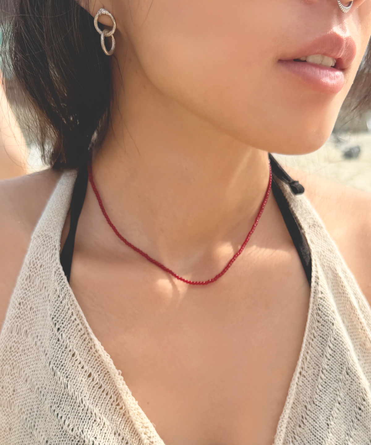어빗모어(ABITMOR) Crystal beads necklace