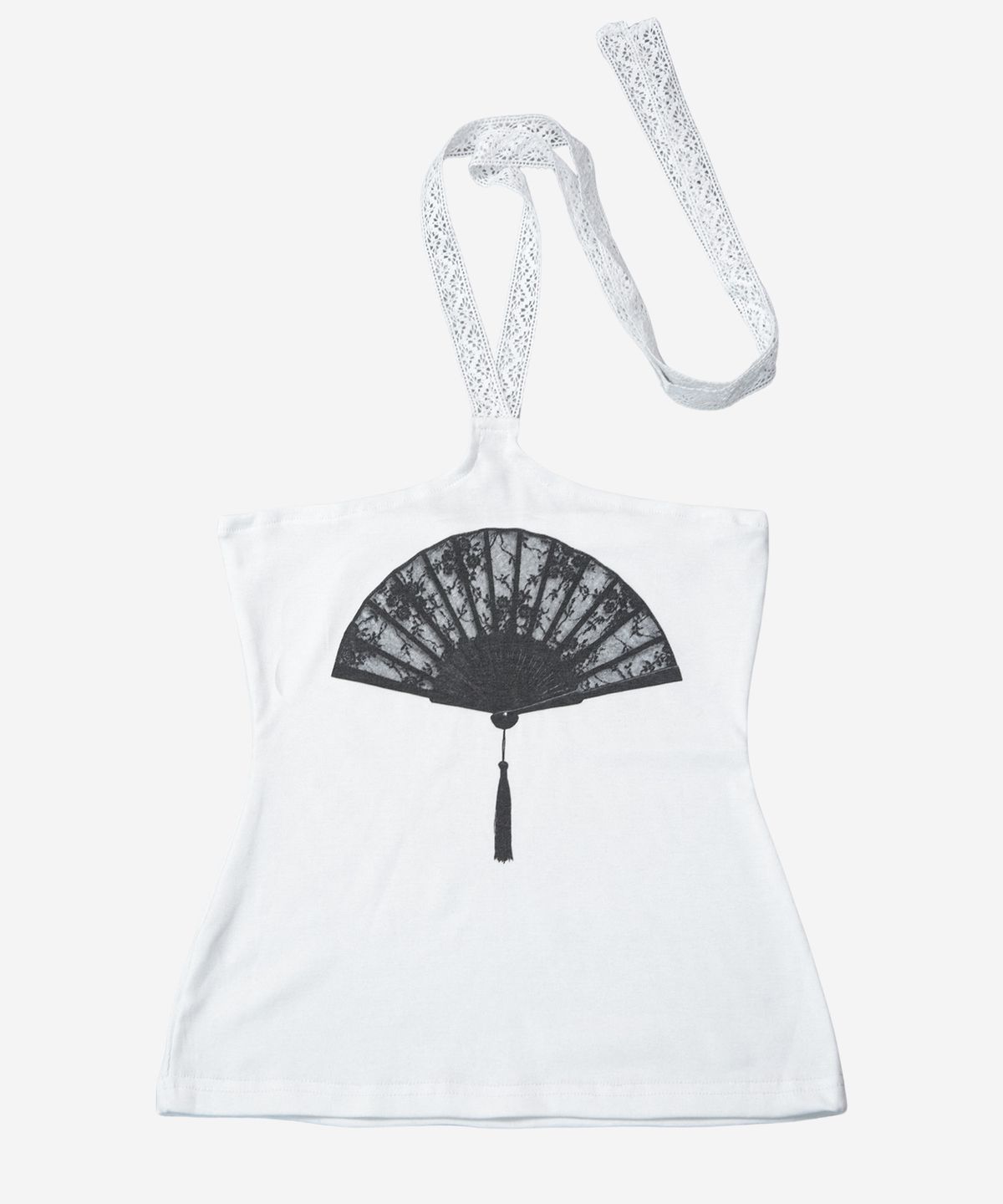 달링유어배드(DARLING, YOU'RE BAD) Lace Fan Halter Top #White(白)