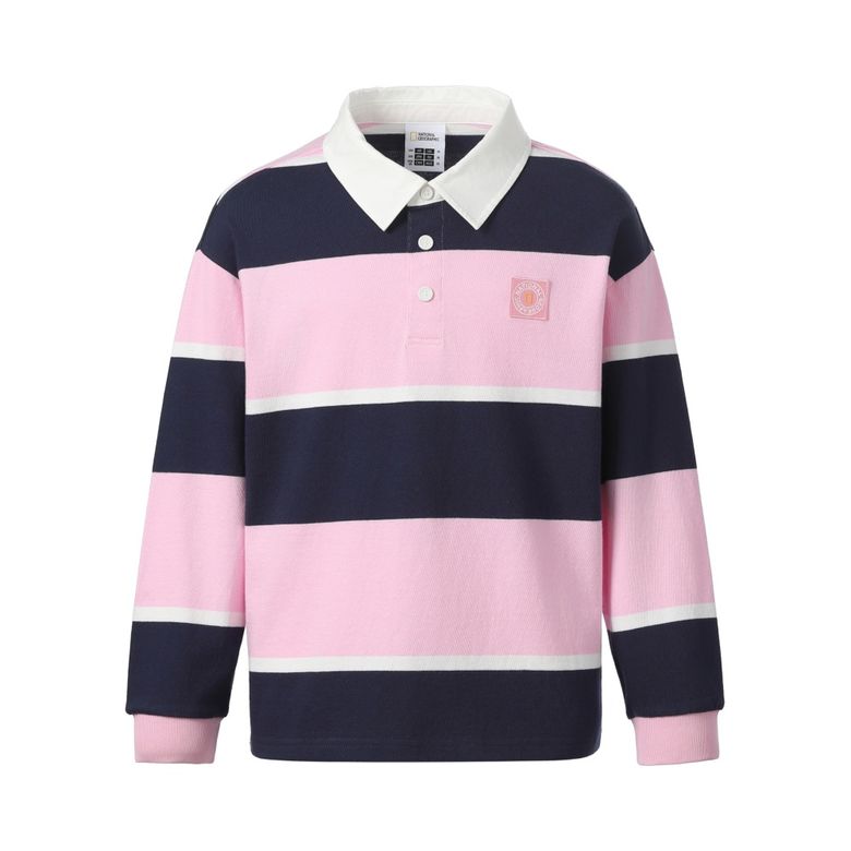 K263UTS950 스트라이프 카라 티셔츠 PINK