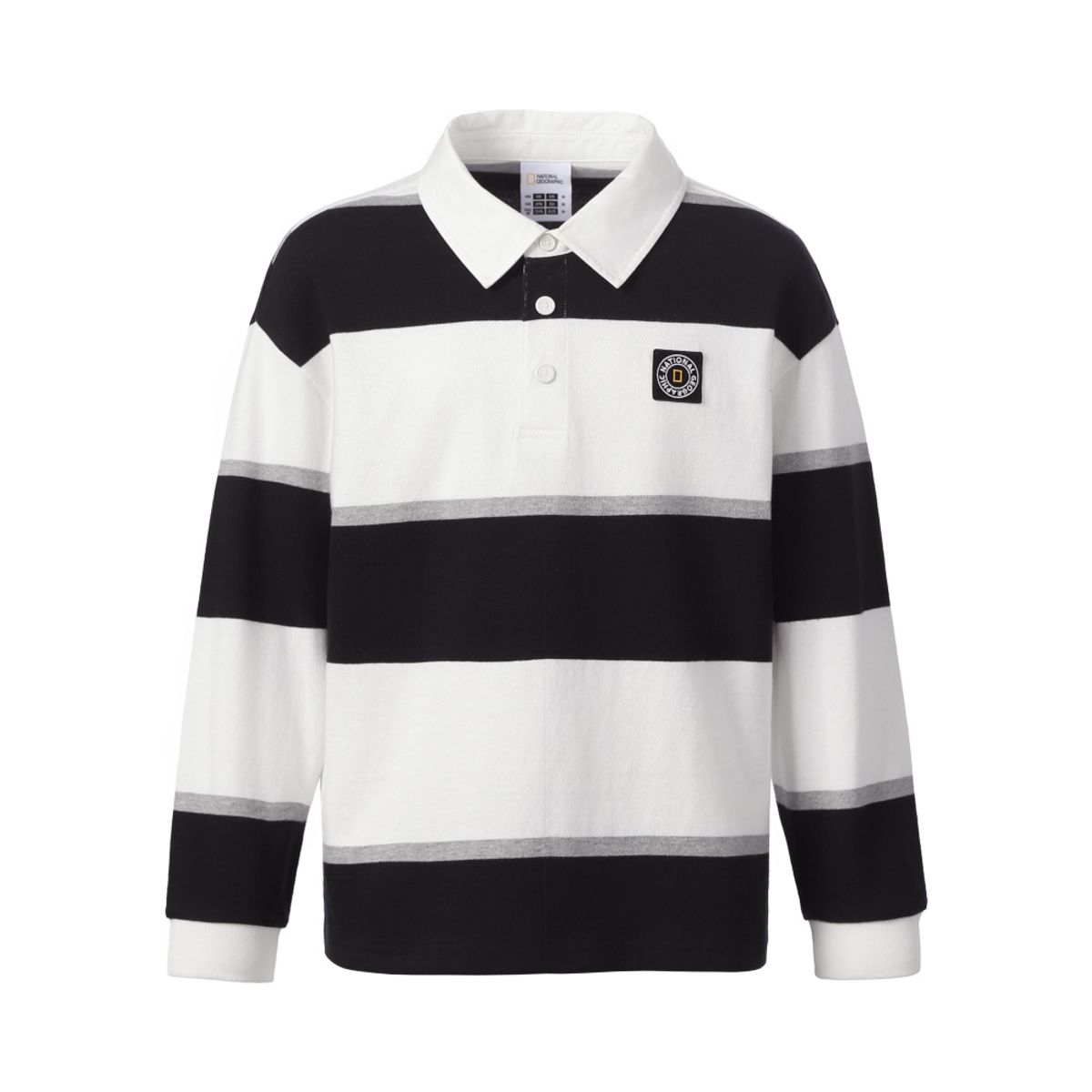 내셔널지오그래픽 키즈(NATIONAL GEOGRAPHIC KIDS) K263UTS950 스트라이프 카라 티셔츠 IVORY