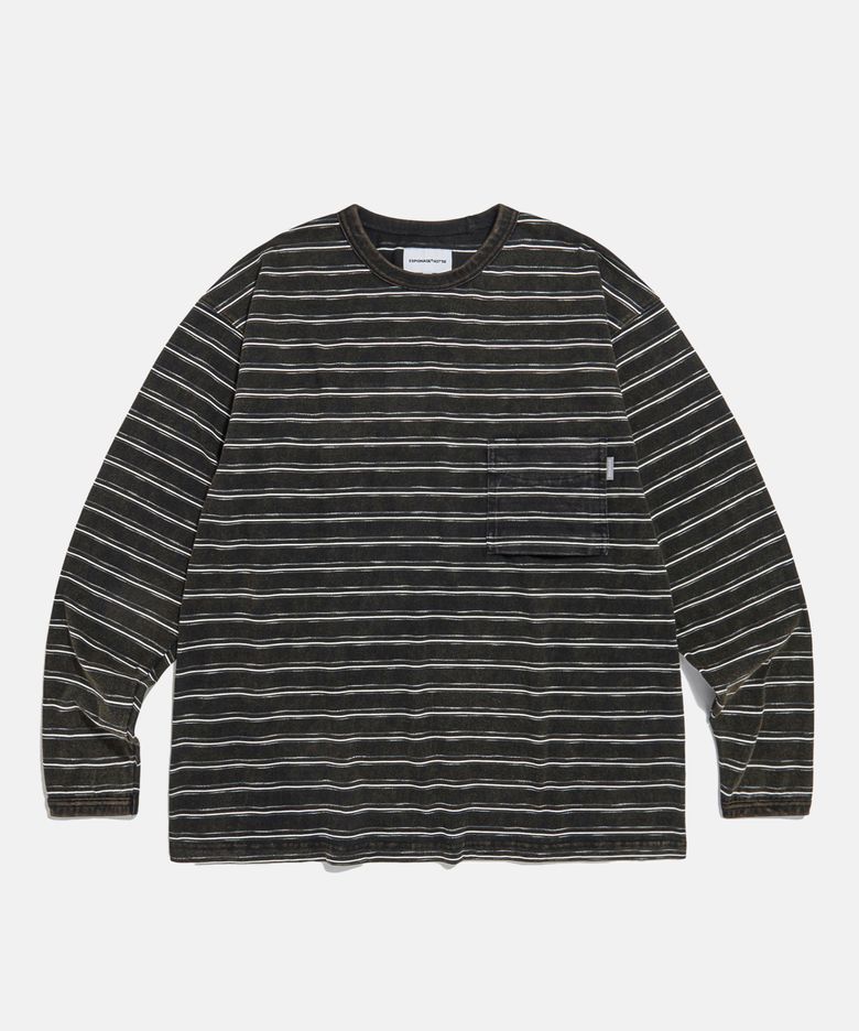Vintage Washed Border L/S Tee Black