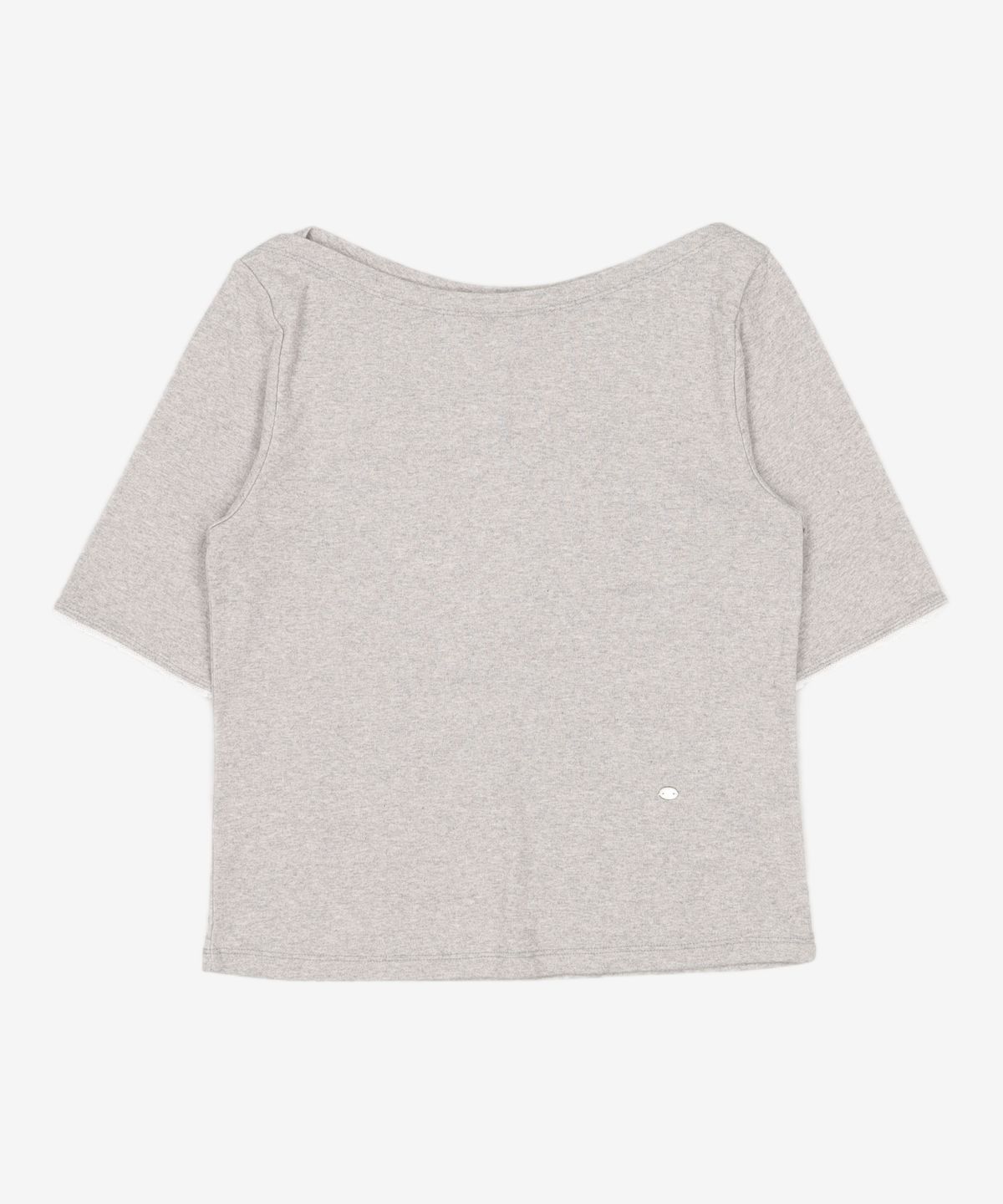 비뮤즈맨션(BEMUSE MANSION) Boat neck ribbed top - Melange gray 34