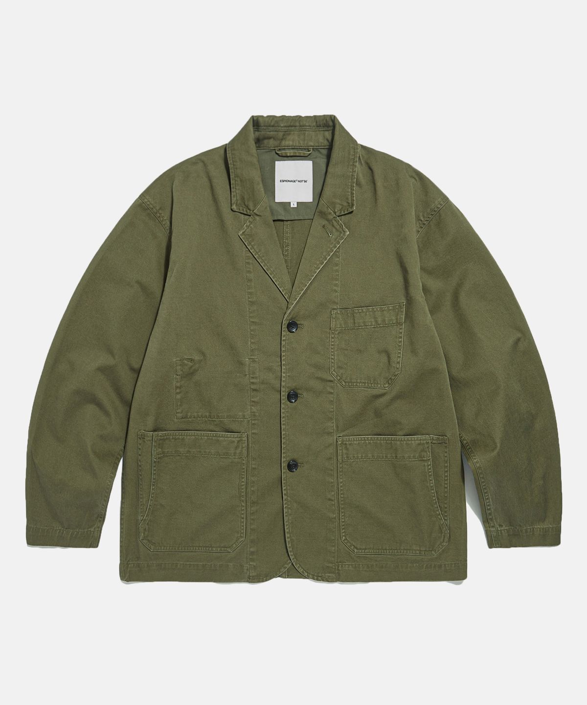 에스피오나지(ESPIONAGE) Cotton Notched Jacket Olive